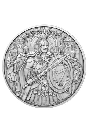 1 Troy oz Leonidas Design .999 Fine Silver Round