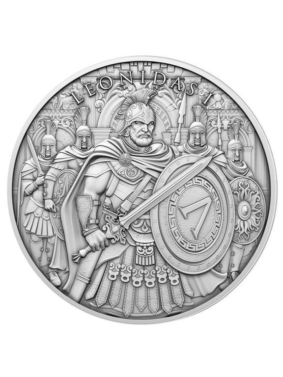 Collectible 1 Troy oz Leonidas Design .999 Fine Silver Round