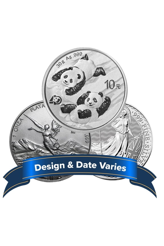 1 Troy oz Random World Silver Coin .999 Fine Brilliant Uncirculated