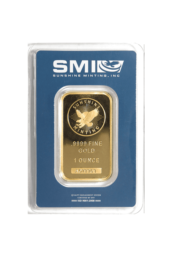 1 Troy oz Sunshine Mint Gold Bar .9999 Fine Sealed In Assay Mint Mark SI