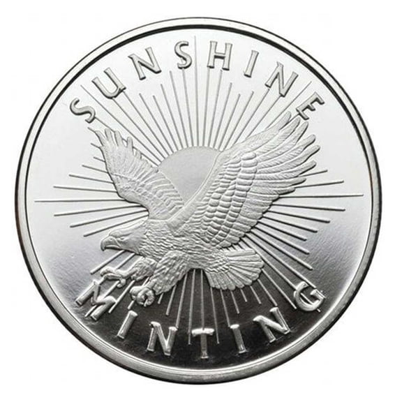 1 Troy oz Sunshine Minting .999 Fine Silver Round Mint Mark SI