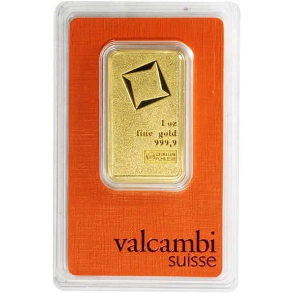 1 Troy oz Valcambi Gold Bar Matte Finish .9999 Fine Sealed in Assay