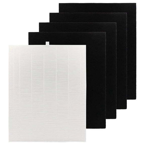 1 True HEPA Filter & 4 Carbon Replacement Filters for 115115 Size 21 Compatible with 5300 6300 5300-2 C535 Air Purifier