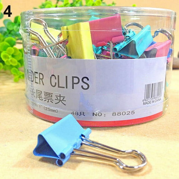 1 Tub Medium Metal Paper Clips Assorted, Colored Binder Clips Multi Color Photo File Paper Document Clip Clamp Organizer Document File Ticket Binder Clips for Office Home