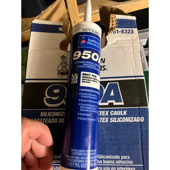 1 Tube Only Sherwin Williams 950A Silicon Acrylic Latex Caulk 10.1Oz. White New