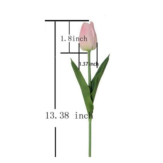 1*Tulip*10 Artificial Flowers Faux Stems Pu for Easter Spring Wreath Wedding Bouquet Centerpiece Arrangement Cemetery Table Decor 14.2" Tall