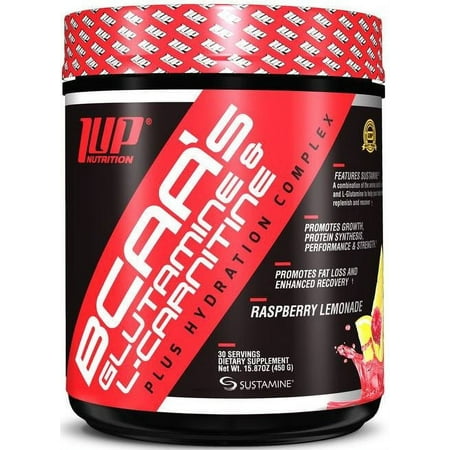 1 UP Nutrition BCAA's Glutamine & L Carnitine (Raspberry Lemonade 30 Servings)