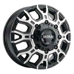 1 Ultra 17x6.5 8X200 +129 022FU Scorpion Dually Gloss Black w/Diamond Cut Face Wheel Rim