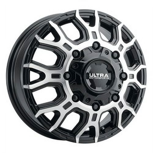 1 Ultra 17x6.5 8X6.50 +129 022FU Scorpion Dually Gloss Black w/Diamond Cut Face Wheel Rim