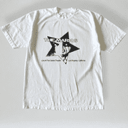1. Unisex Retro Star Face Graphic T-Shirt, White Short Sleeve Crew Neck