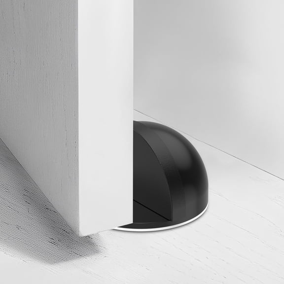 1 Unit 1 Inch Stainless Steel Door Stopper Professional Drill Free Impact Bufferblack)