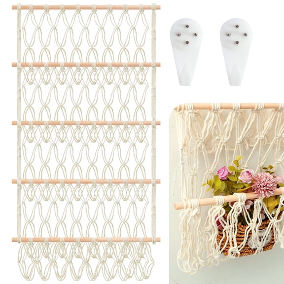 1 Unit 105 CM Cotton Rope Storage Hammock Professional Spatial Consolidationstyle1)