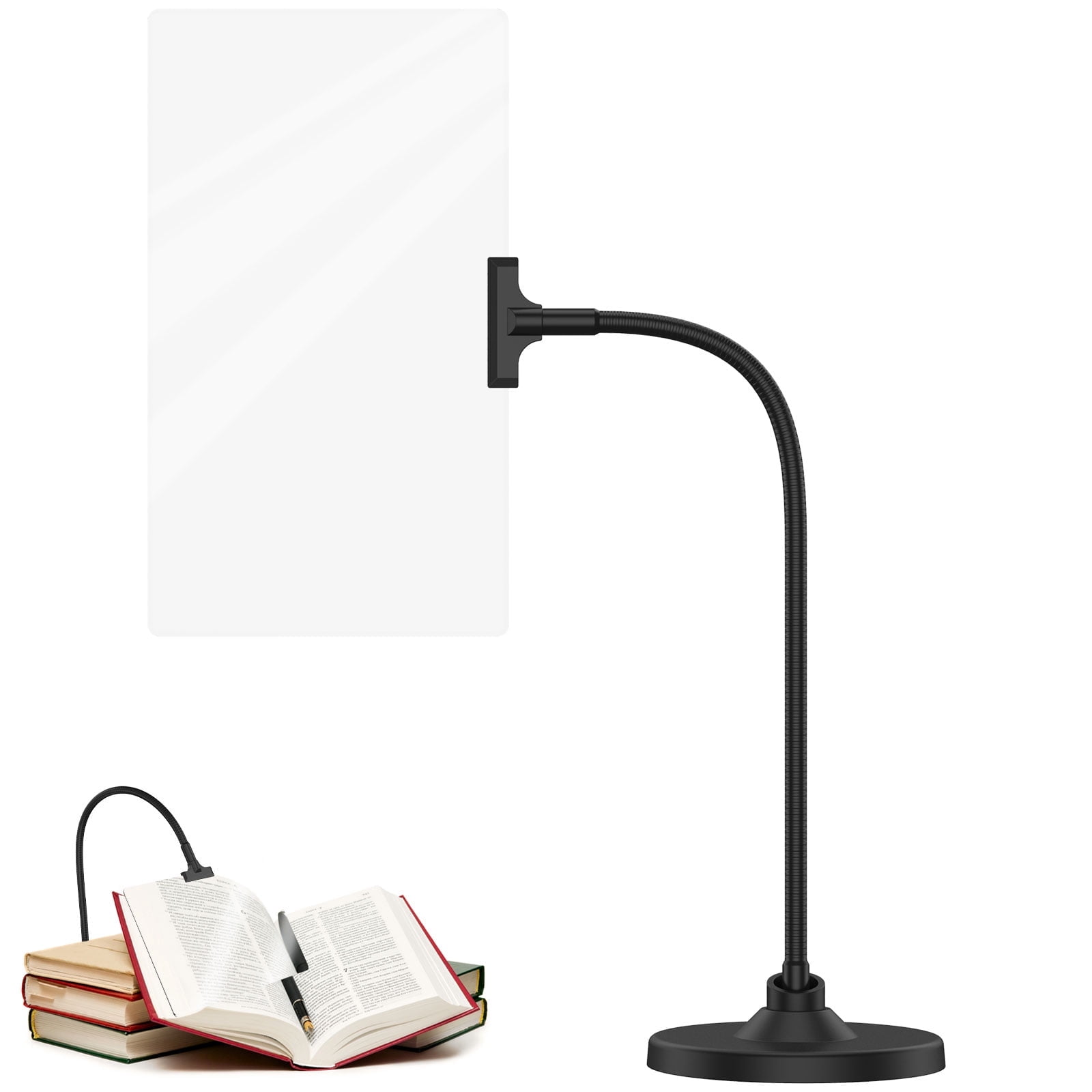 1 Unit 10x6 Inch PVC 4X Magnifier With Flexible Stand Professional Optical Enlargement（asshown)