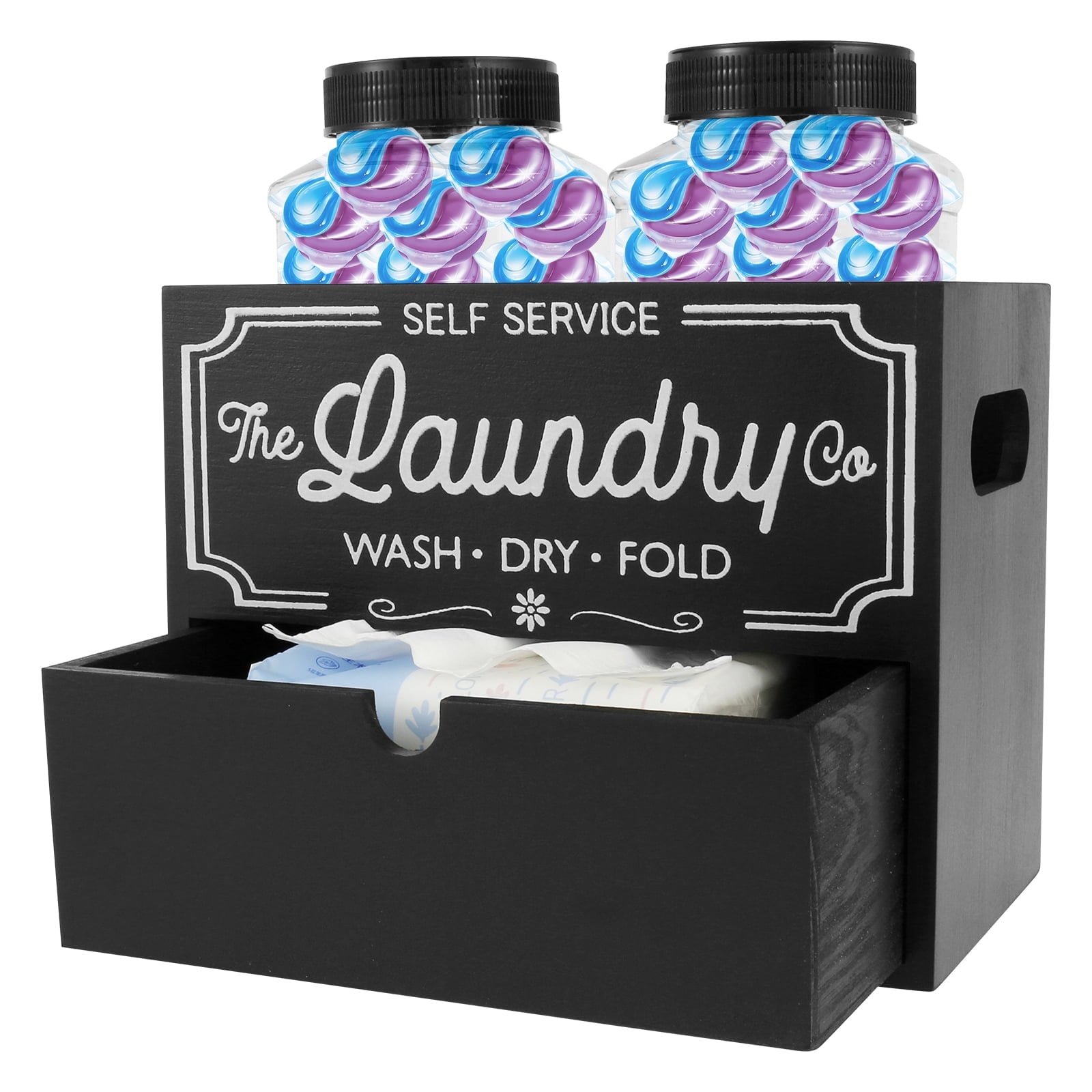 1 Unit 21 CM Solid Wood Laundry Dispenser Professional High Capacity Organization