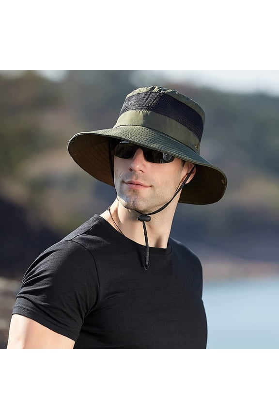 1 Unit 23 Inch Sun Protection Fabric Boonie Hat Professional UPF 50 Plus Shieldingarmygreen)
