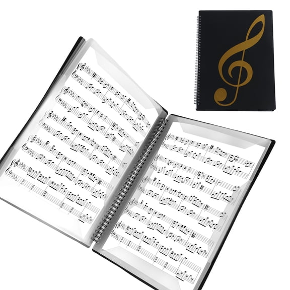 1 Unit 4 Page Expandable PP Sheet Music Binder Professional Writable Organizationblack)