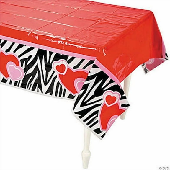 1 Valentine'S Day Party Decoration Plastic Table Cover Wild For You 54" X 108"