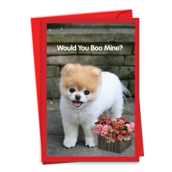 1 Valentine's Day Card with Envelope - Boo My ValentineFlower Basket C6754AVDG