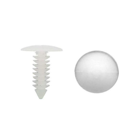 1" Vapor Barrier Christmas Tree Fasteners for Crawlspace Moisture Barrier Liners, Covers and Encapsulations - Parts & Accessories (White, 100 Pack)