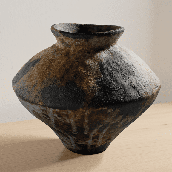 1 Vase, Sabi Pottery Flower Vase for Table, Living Room, Farmhouse Decor, Rust Brown