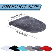 1 Velvet Toilet Seat Cover Solid Color Toilet Lid Cover: Plush Elastic Non Material Washable Fit