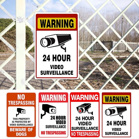 1*Video Surveillance Sign Clearance! Nomeni Camera Signs for Home Video Surveillance Signs Outdoor 20*30Cm, Room Decor Promotion Sale!