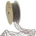 thumbnail image 1 of 1" Vintage Scalloped Edge Lace Ribbon Trim Cocoa 25 Yard, 1 of 2