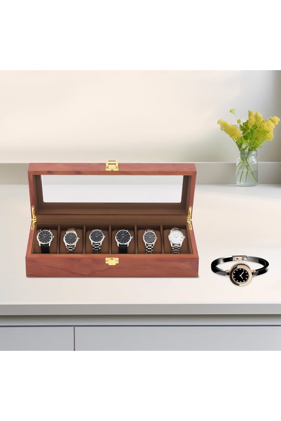 1* Vintage Watch Box, 6-Compartment Watch Box, 6-Compartment Watch Display Box, 31. 5*11*8cm/12. 4*4. 3*3. 1in