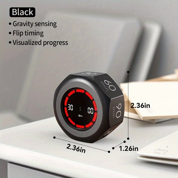 1 Visual Gravity-Sensing Timer | Learning Discipline Checker, Kitchen Fitness Baking Timer, Rechargeable, Lithium Battery