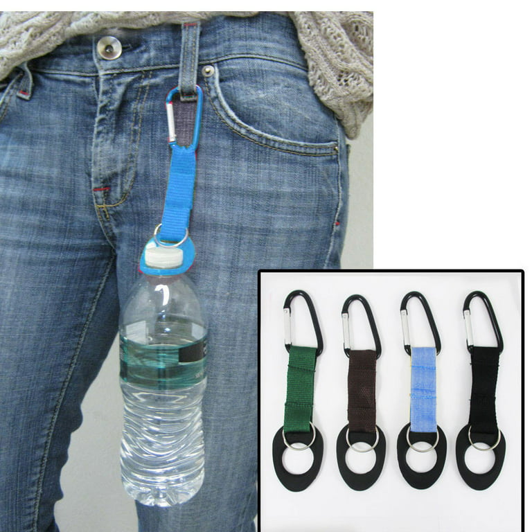 1 Water Bottle Holder Hook Belt Clip Aluminum Carabiner Camping