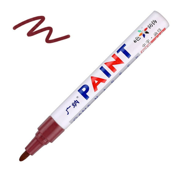 Under $1 Paint Marker, Waterproof Permanent Paint Marker Pen for Rubber, Metal & Tire Tread, Marking Pen, Brown, by Goohae