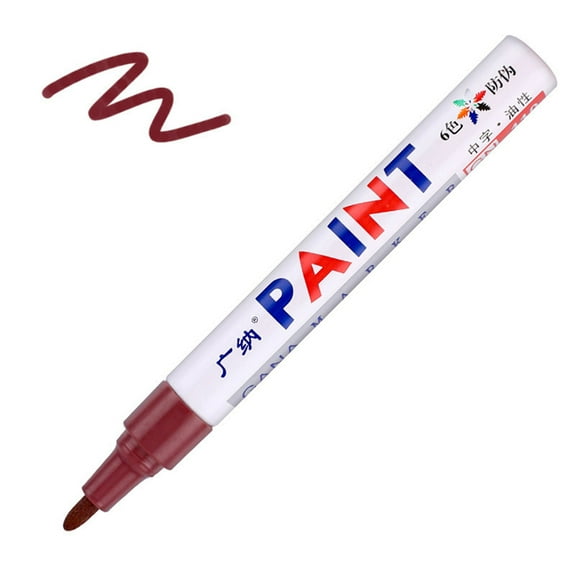 Under $1 Paint Marker, Waterproof Permanent Paint Marker Pen for Rubber, Metal & Tire Tread, Marking Pen, Brown, by Goohae