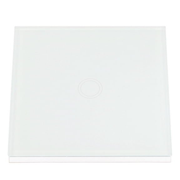 1 Way Tempered Glass Panel Smart Touch Switch with Wireless Remote Control, Shock-Proof Wall Light Switch Panel for Home and Office, White (3.4 x 3.4 x 1.4 inches / 8.6 x 8.6 x 3.5 cm)