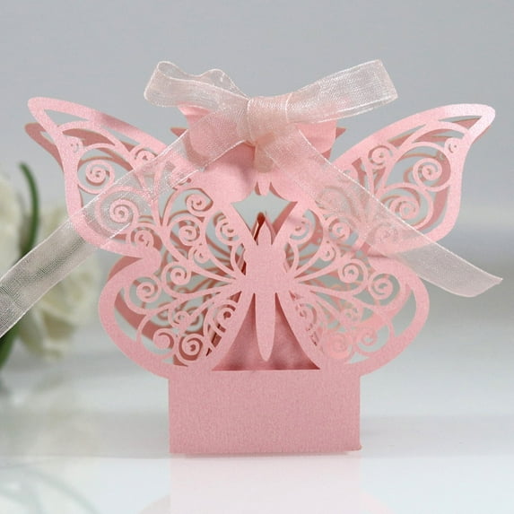 1 Wedding Candy Box Clearance! Packing Box Hollow Out Design Colored 3D Butterfly Diy Candy Storage Case for Wedding Gift Wrapping Paper