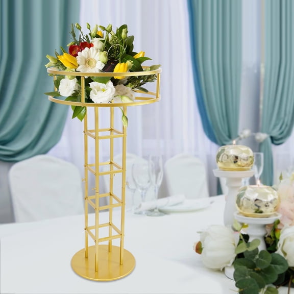 1* Wedding Flower Display Stand, Gold Metal Large Open Flower Frame, WeddingFloral Riser, Top Flower Display Stand