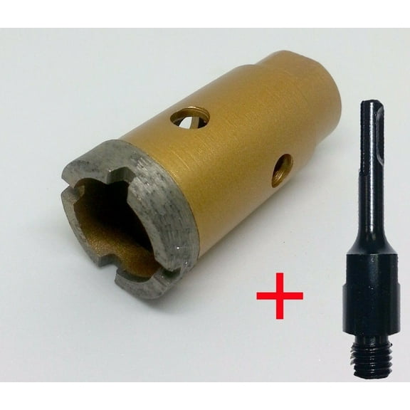 1" Wet Diamond Segments Core Drill Bit with SDS Plus Adapter for Granite Marble Hole Saw