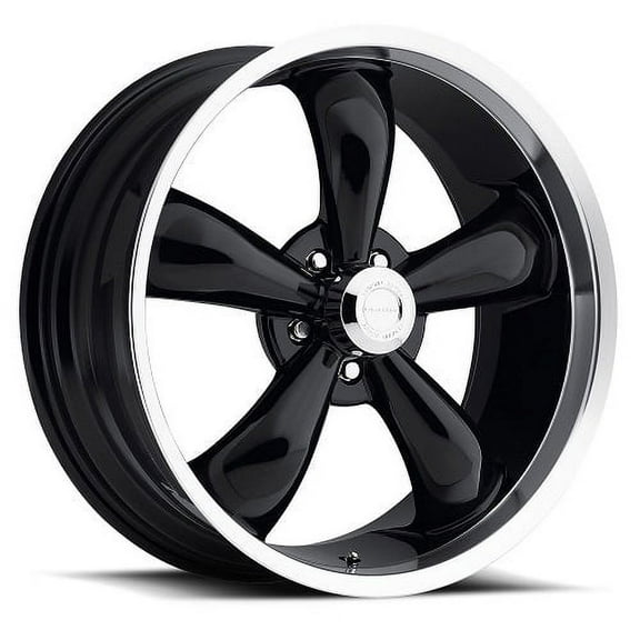 17x7 American Muscle 142 Legend 5 Black Machined Wheel 5x4.75 (6mm)