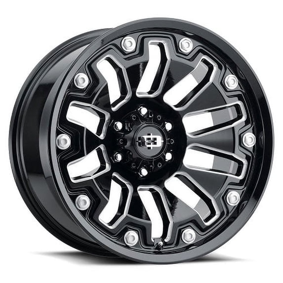 20x10 Vision Off-Road 362 Armor Gloss Blk Milled Wheel 6x135 (-25mm)