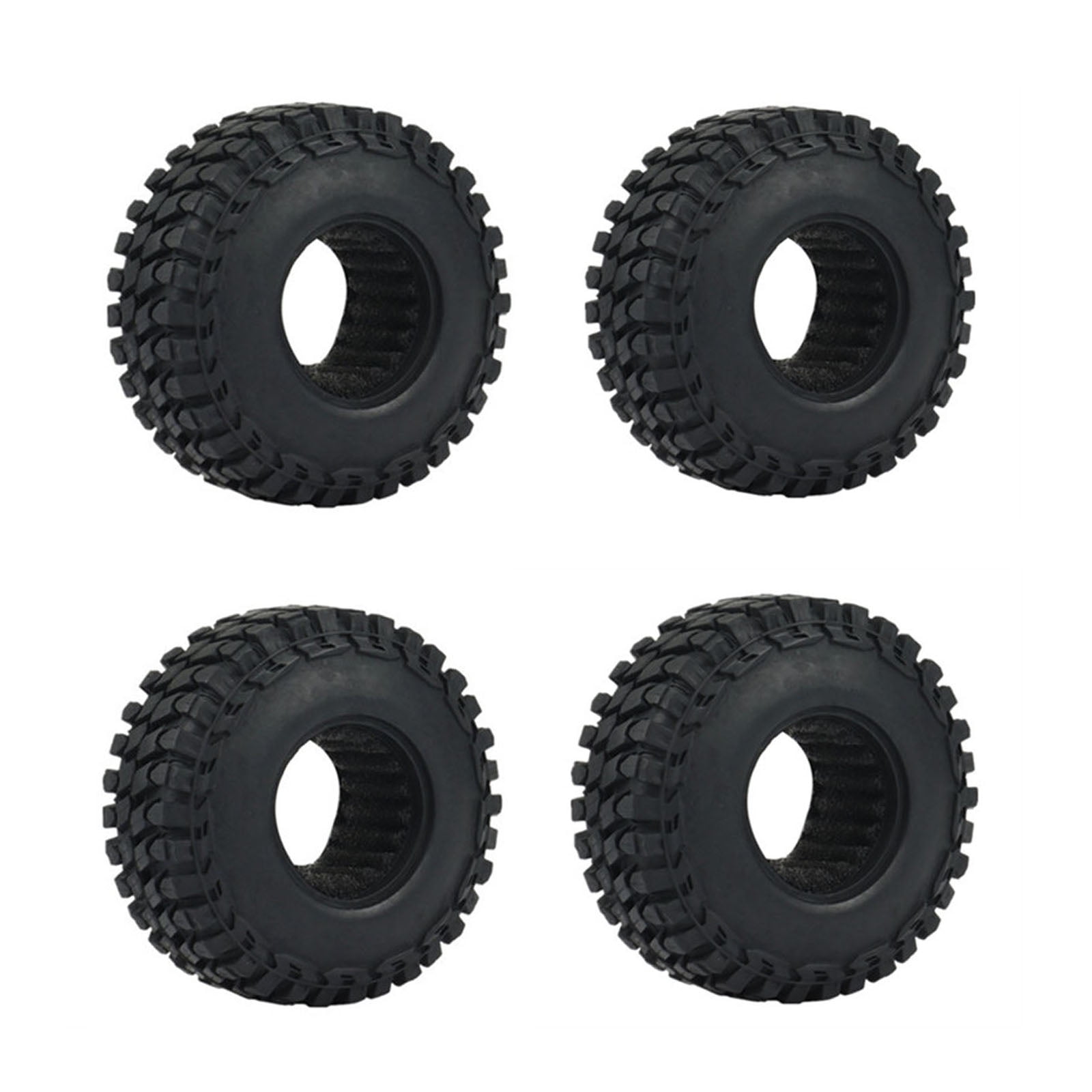 Threadbare Tires 1’’ Wheel Tyre Front & Rear Rubber Rock Tires with 3-D Thread for 1:24 ...