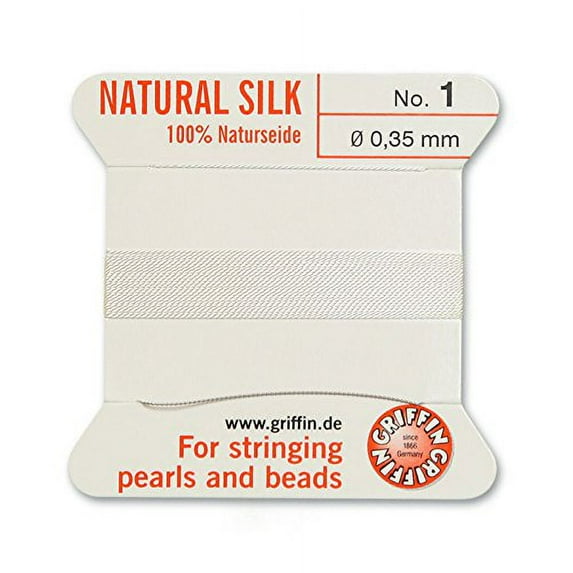 #1 White Griffin Silk Bead Cord (2 Meters)