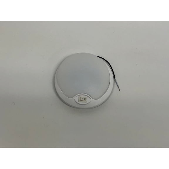 (1) White LED 4.5 inch Round Camper RV Trailer Utility Dome Light / Switch