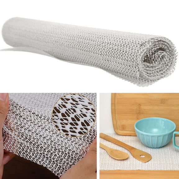 1 White Shelf Liner Anti Skid Non Slip Grip Kitchen Dish Drawer Mat Lining Pad