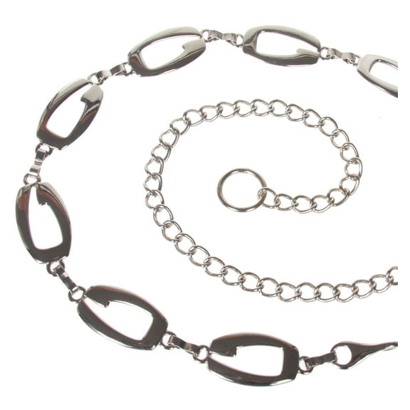 1" Wide Ladies Fashion Oval Metal Chain Belt