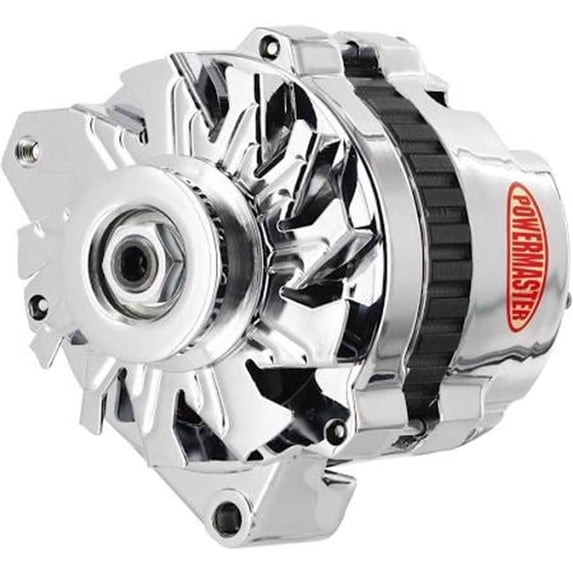 1 Wire Straight Mount Chrome Finish Alternator for Delco - Black