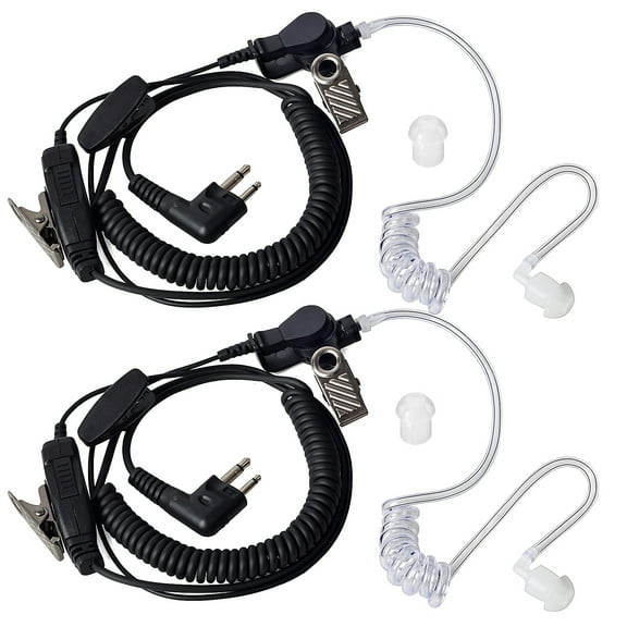 1 Wire Surveillance Earpieces PTT/Mic Acoustic Tube for Universal 2 Pin Motorola CP200 MU12