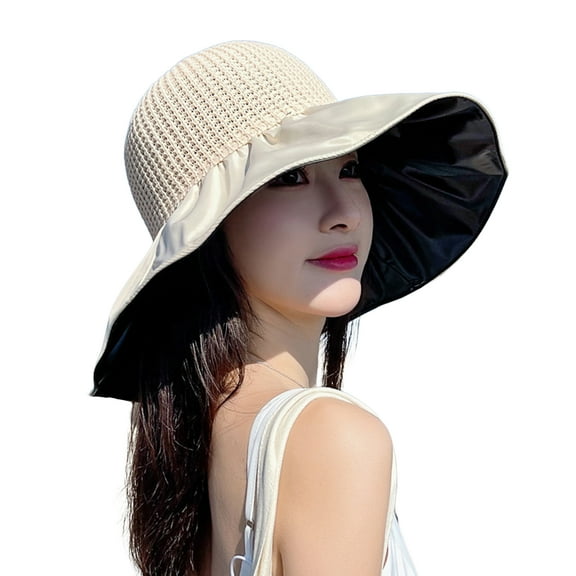 Women Fisherman Hat Solid Color Decorative Lightweight Vinyl Portable Hear Isolation Layer Hollow Out Big Brim UV Protection Women Beach Hat Outdoor Supply