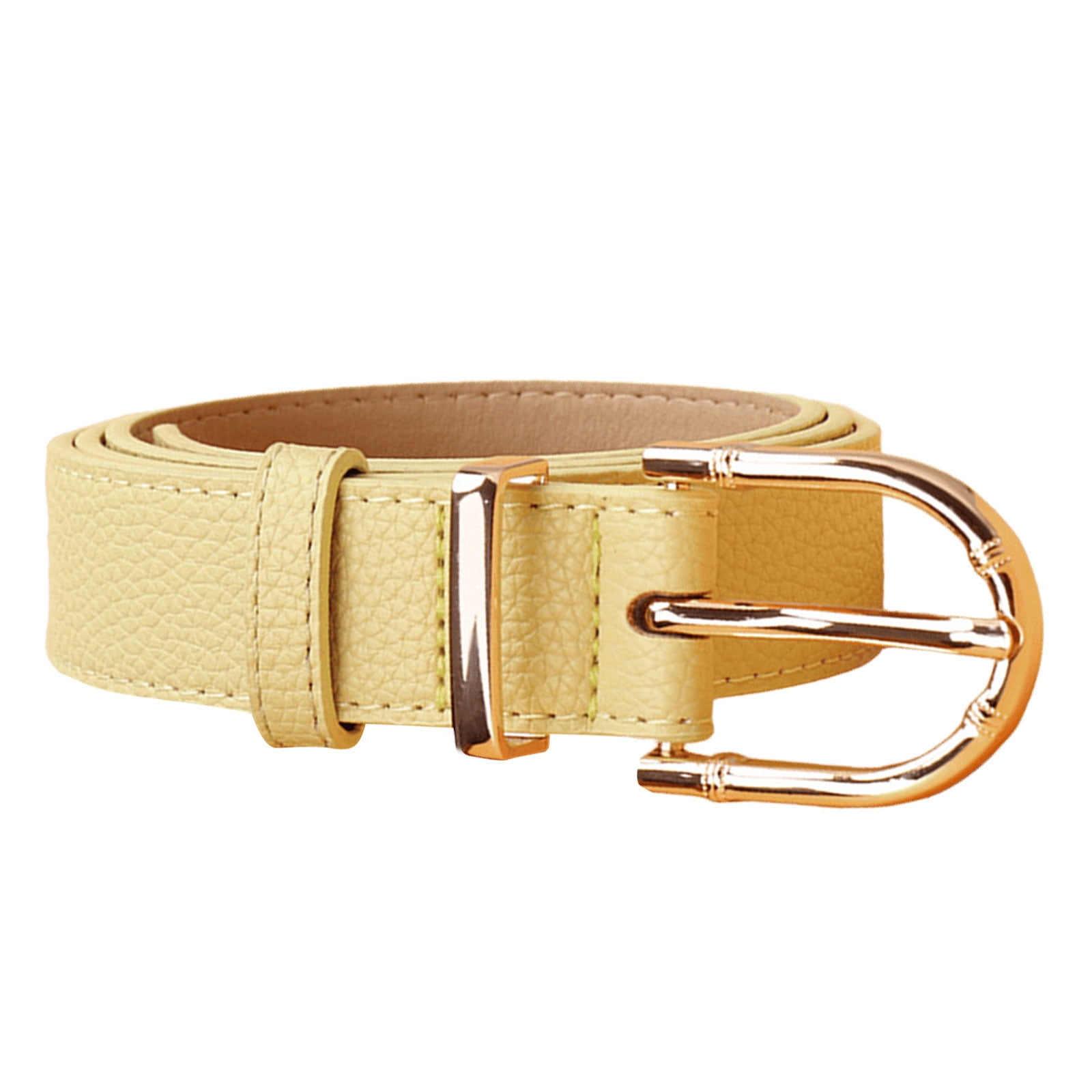 Adjustable Faux Leather Belt with Gold Buckle for Women Women Gold Faux Patent Leather Elastic Belt Metal Buckle  main image 4