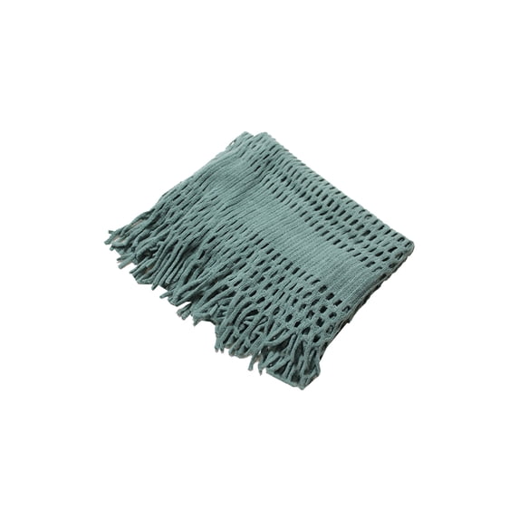 1 Women's Fringe Knitted Crochet Cutout Infinity Loop Scarf Mint