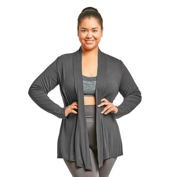 1 Womens Plus Cardigan Sweater Long Sleeve Open Front Jacket Casual XL Charcoal