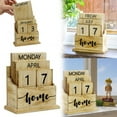 1*Wooden Calendar Big Sale! Wooden Flip Desk Calendar Perpetual Plank